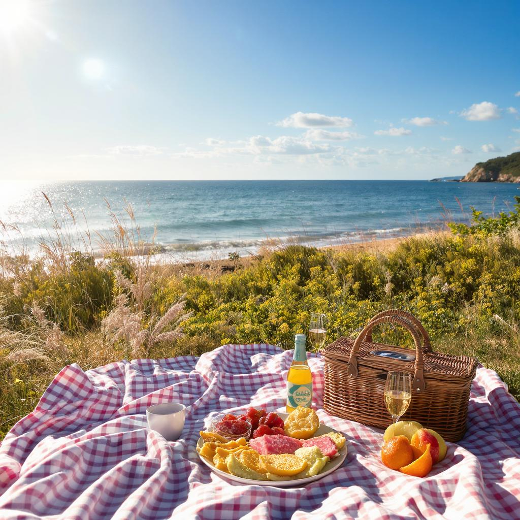 Sommarpicknick vid havet